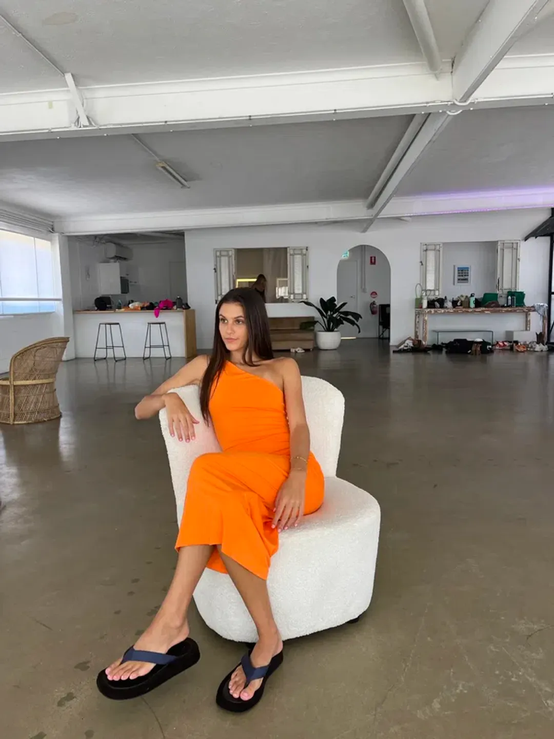 Kookaï Bambi Midi Dress Orange Size 34 / AU 6 for rent on The Volte - main image