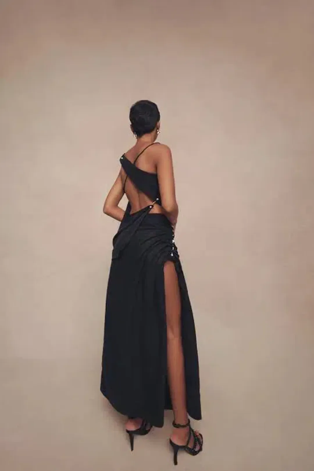 Aje Allure Draped Cami & Mika Split Midi Skirt Set Black Size XS / AU 6 for rent on The Volte - main image