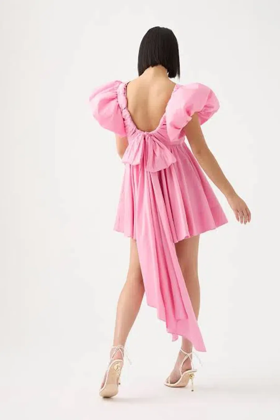 Aje Gretta Bow Back Mini Dress Ballet Pink Size AU 8 for rent on The Volte - main image
