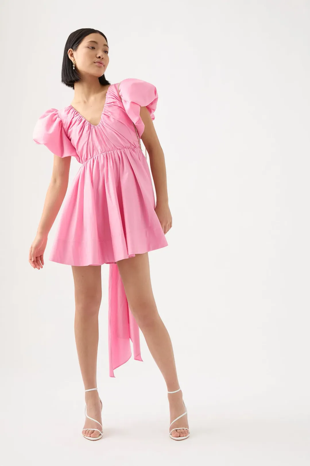Aje Gretta Bow Back Mini Dress Ballet Pink Size AU 8 for rent on The Volte - main image