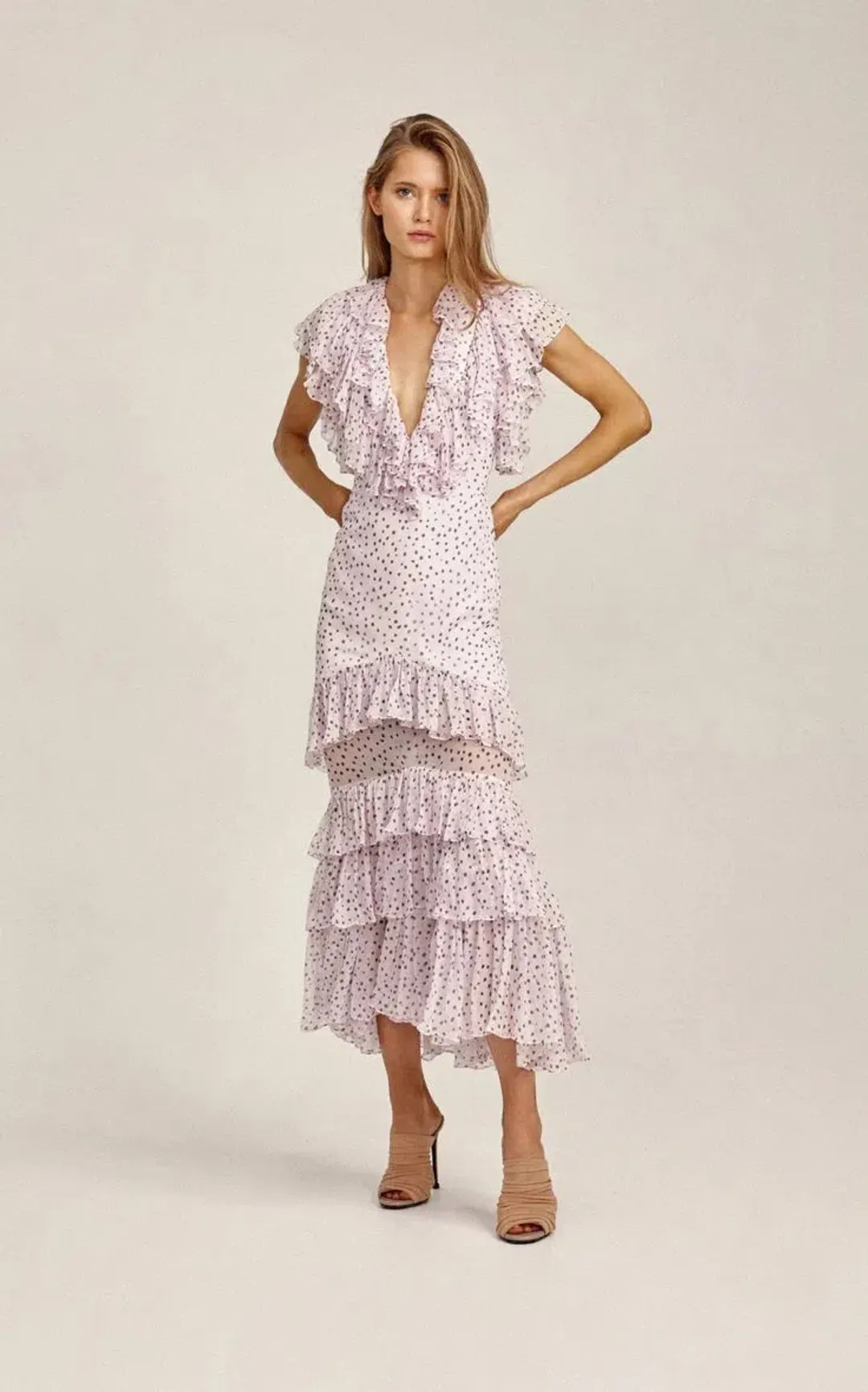 Acler Wendell Dress Polka Dot Lilac Size AU 12 for rent on The Volte - main image