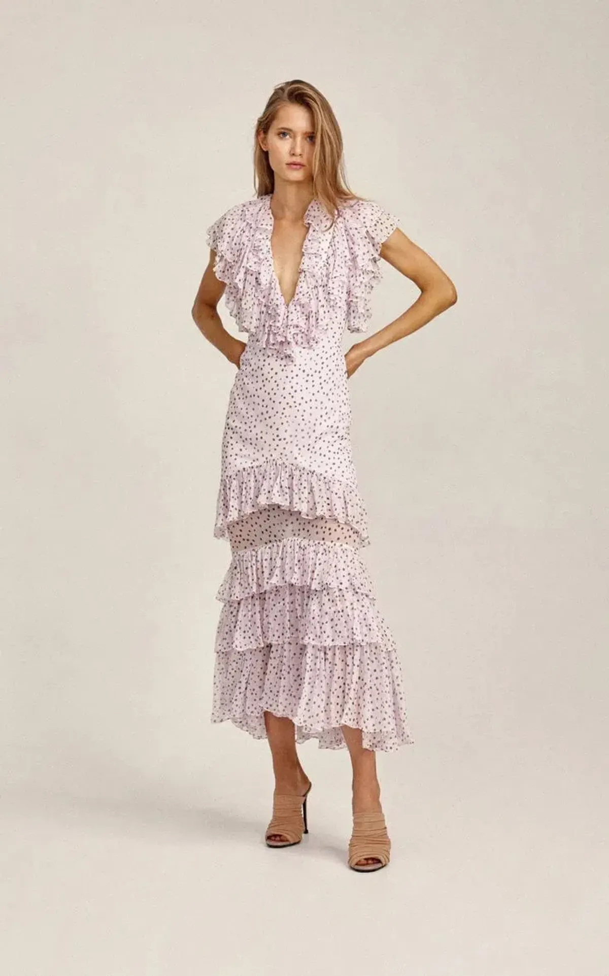 Acler Wendell Dress Polka Dot Lilac Size AU 12 for rent on The Volte - main image