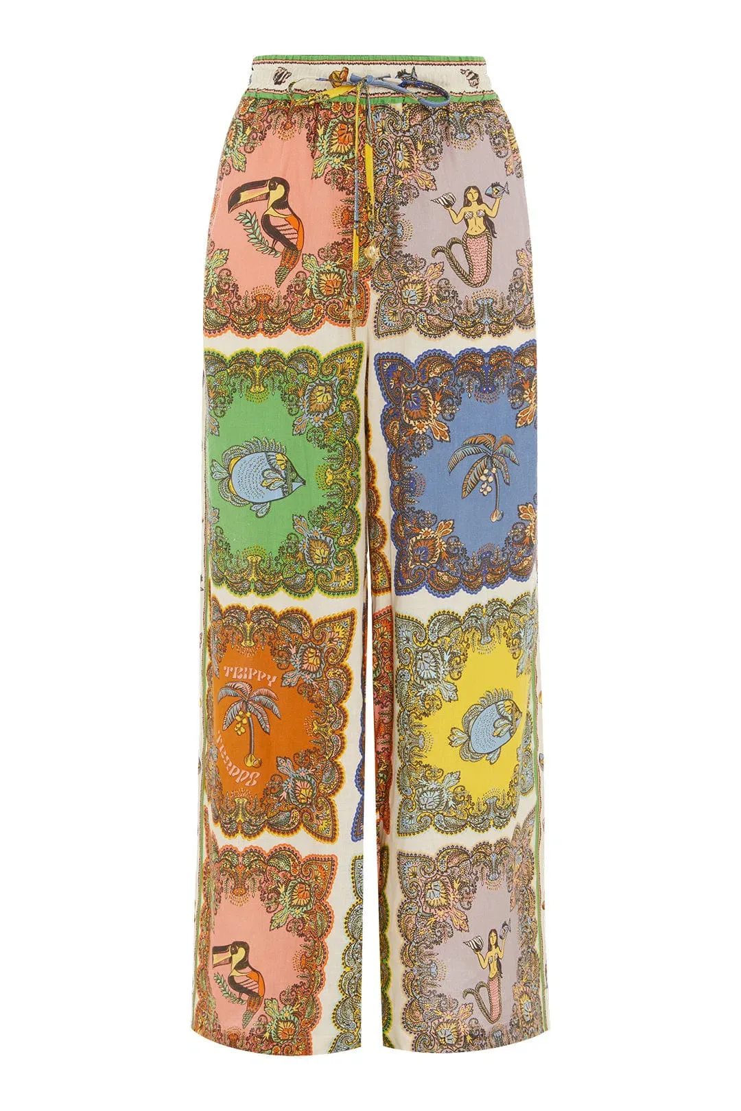 Alemais Trippy Troppo Emboridery Shirt Size 8 and Pant Size 10 Set Multi for rent on The Volte - main image