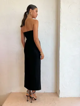 By Johnny Ginny Scoop Split Midi Dress Black Size 8 / S for rent on The Volte - image 3