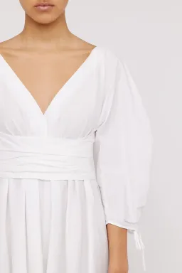 Scanlan Theodore Parachute Gather Sleeve Mini Dress White Size 6 / XS for rent on The Volte - image 2