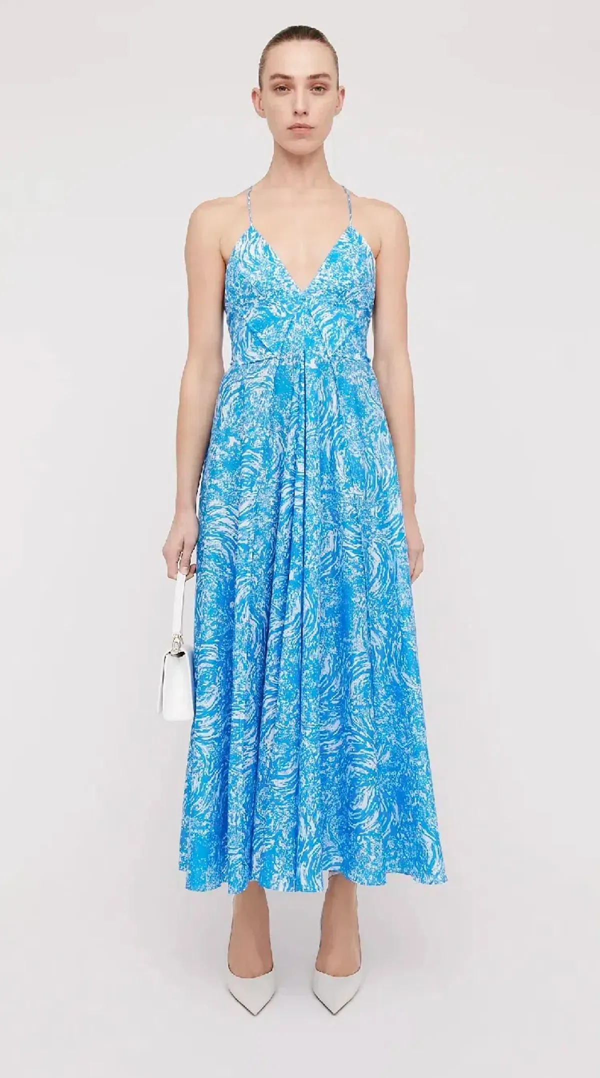 Scanlan Theodore Ocean Cotton Shoestring Dress Blue Size 6 / XS for rent on The Volte - main image