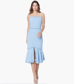 Finders Keepers Echo Midi Dress Pale Blue Size 12  for rent on The Volte - image 1