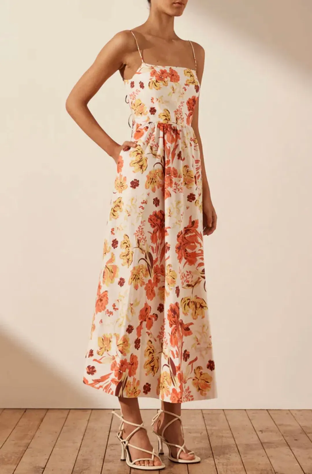 Shona Joy Kalani Low Open Back Midi Dress Floral Size 14 / XL for rent on The Volte - main image