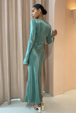 Bec & Bridge Malyka Long Sleeve Maxi Dress in Moss Green Size 8 for rent on The Volte - image 3