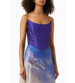 Zimmermann Tama Lace Up Corset Ultramarine Size 2/Au 12 for rent on The Volte - image 2