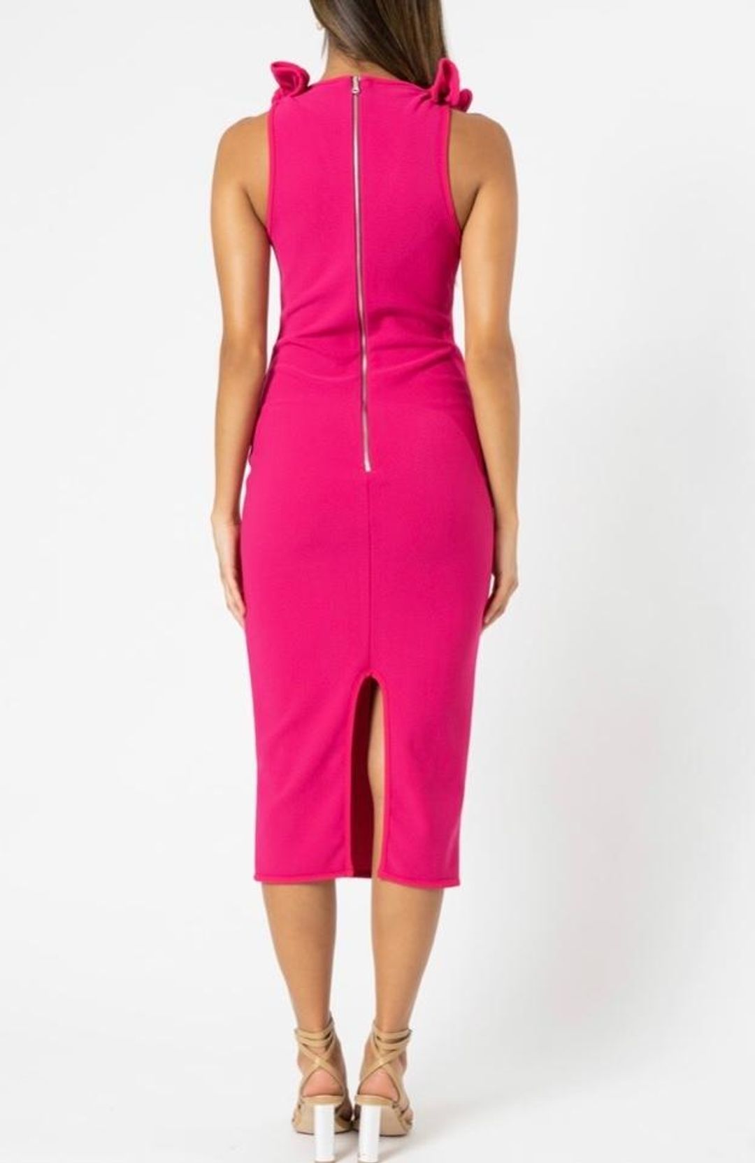 By Johnny v-neck bow shoulder dress size 10 pink  for rent on The Volte - main image