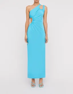 Scanlan Theodore Mercerised Cotton Dress Aqua Blue Size 10 for rent on The Volte - image 1