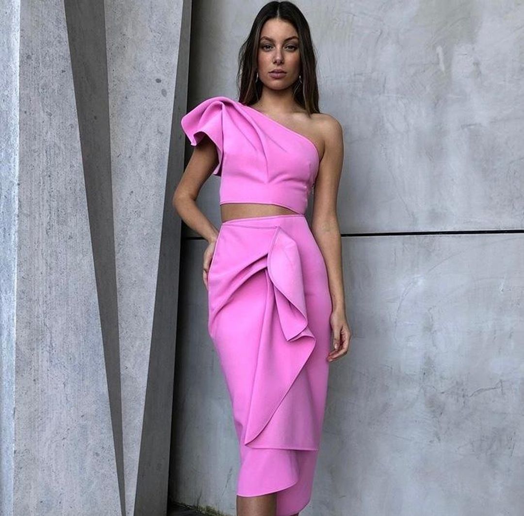 Acler Habana Bodice & Crawford Skirt Set Pink Size 8 for rent on The Volte - main image