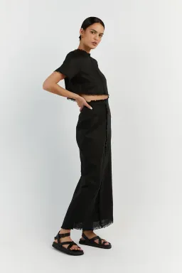 Dissh Georgie Linen Fringe Sets Black Size 12 for rent on The Volte - image 2
