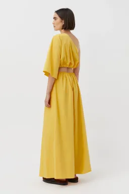 Camilla & Marc Wally One Shoulder Cut Out Maxi Dress in Honey Yellow Size 10 for rent on The Volte - image 6