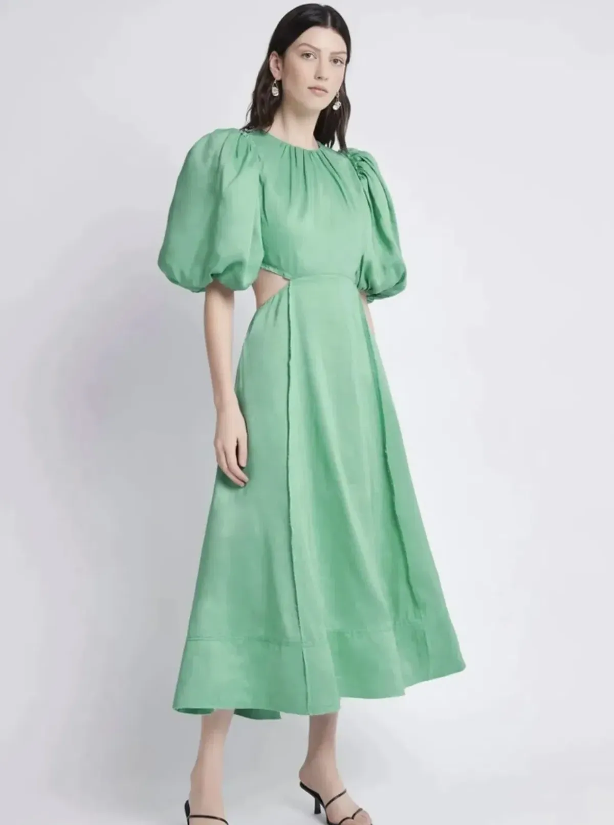 Aje Relic Beaded Mini Dress Green Size 10 for rent on The Volte - main image