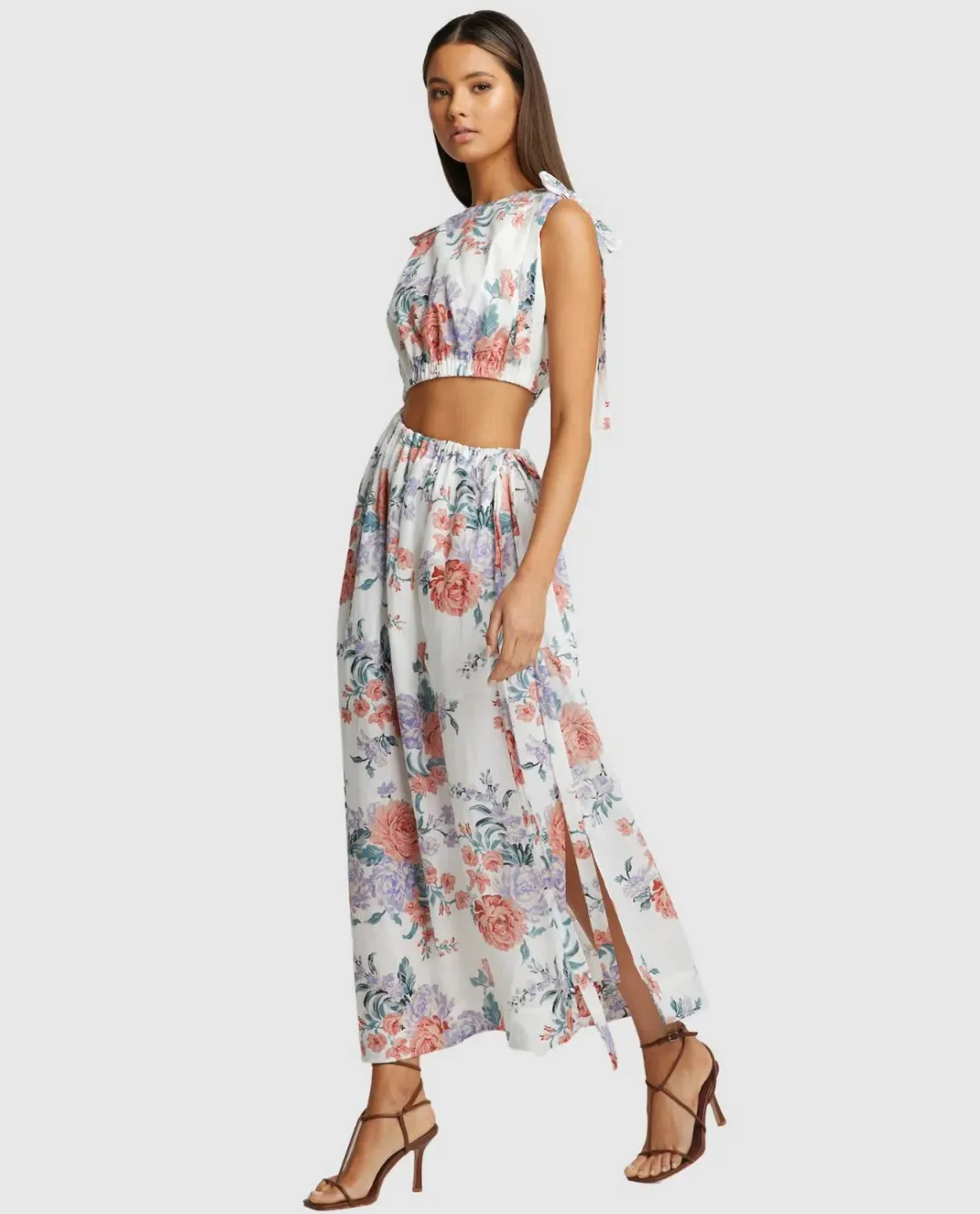 Sofia The Label Moma Gathered Cut Out Maxi Dress Floral Size 12 for rent on The Volte - main image