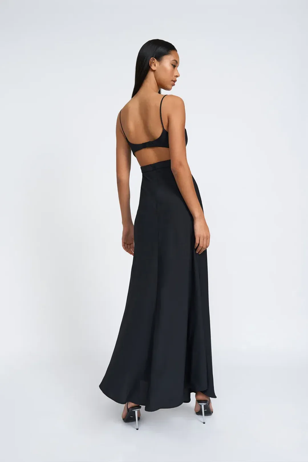 By Johnny Diandra Wire Full Length Dress Black Size 8 / S for rent on The Volte - main image