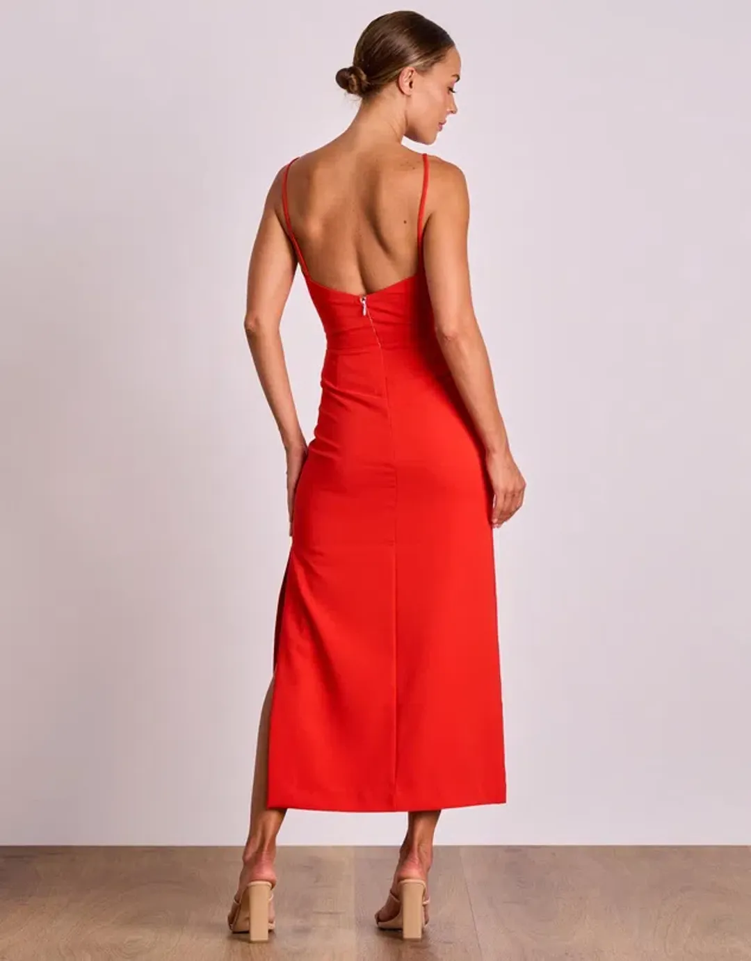 Pasduchas Emerson Column Midi Dress Red Size 8 for rent on The Volte - main image