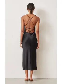 Bec & Bridge Seraphine Lace Up Midi Dress Black Size AU 8 for rent on The Volte - image 2