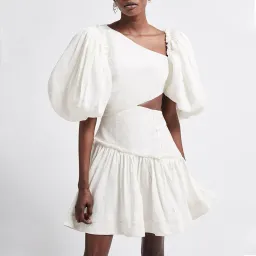 Aje Chateau Mini Dress Ivory Size 8  for rent on The Volte - image 2