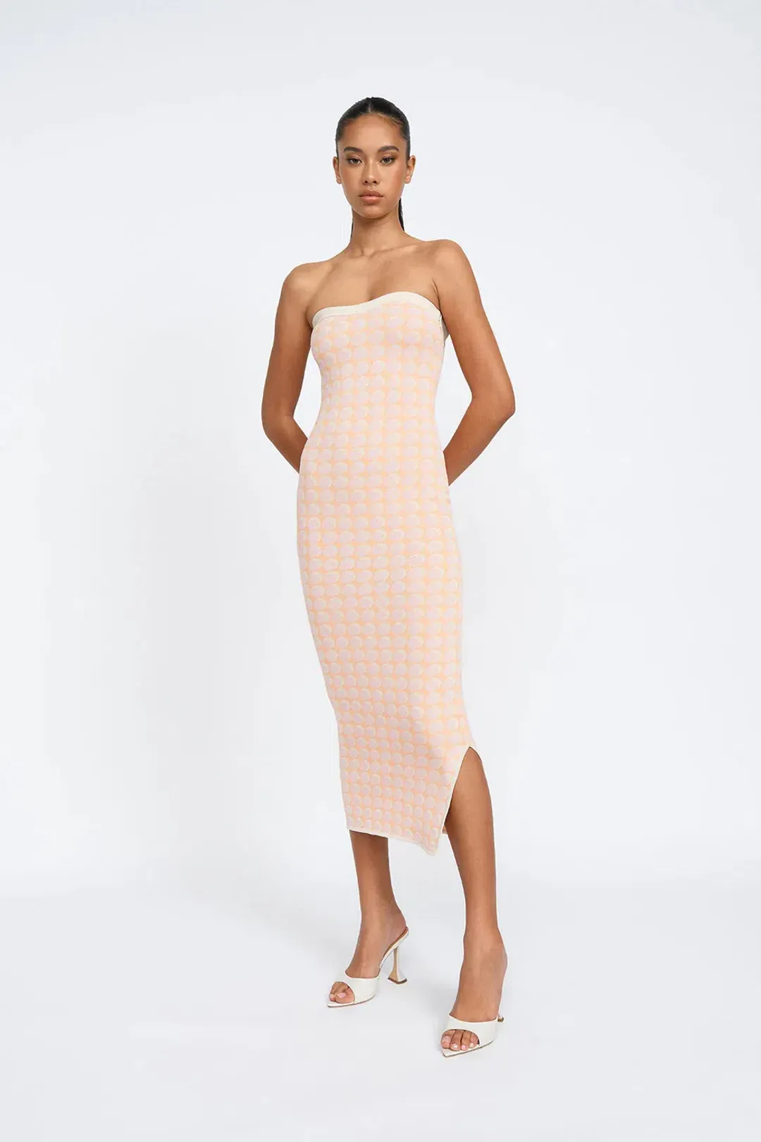 By Johnny Sol Geo Knit Midi Dress Multi Size XS / AU 6 for rent on The Volte - main image