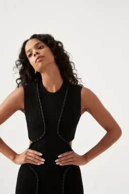 Aje Arp Cut Out Knit Midi Dress Black Size Small / AU 8 for rent on The Volte - image 4
