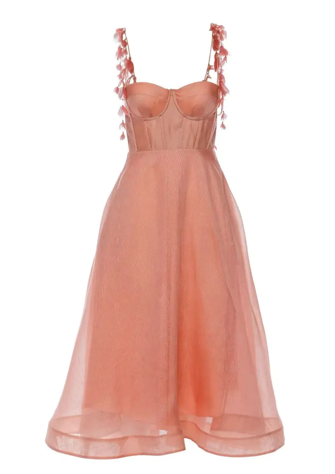 Zimmermann The Wonderland Midi Corset Dress in Dusty Pink Size 0P/Au 6  for rent on The Volte - main image