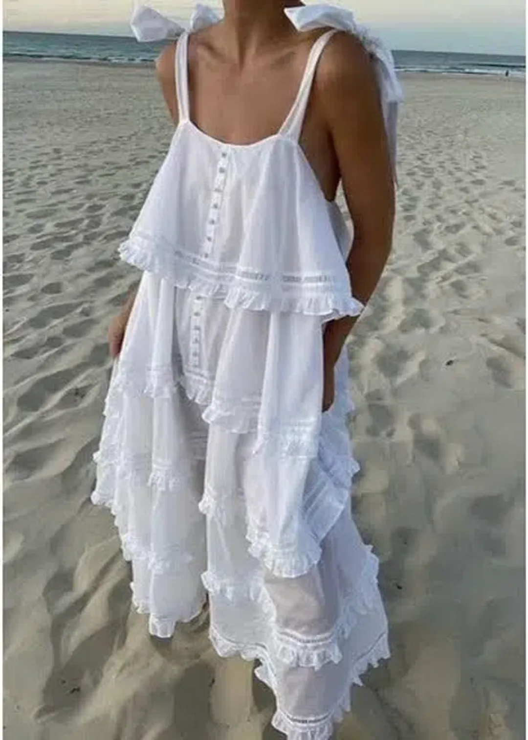 Joslin Studio Cosette Organic Cotton Midi Dress White Size AU 8 for rent on The Volte - main image