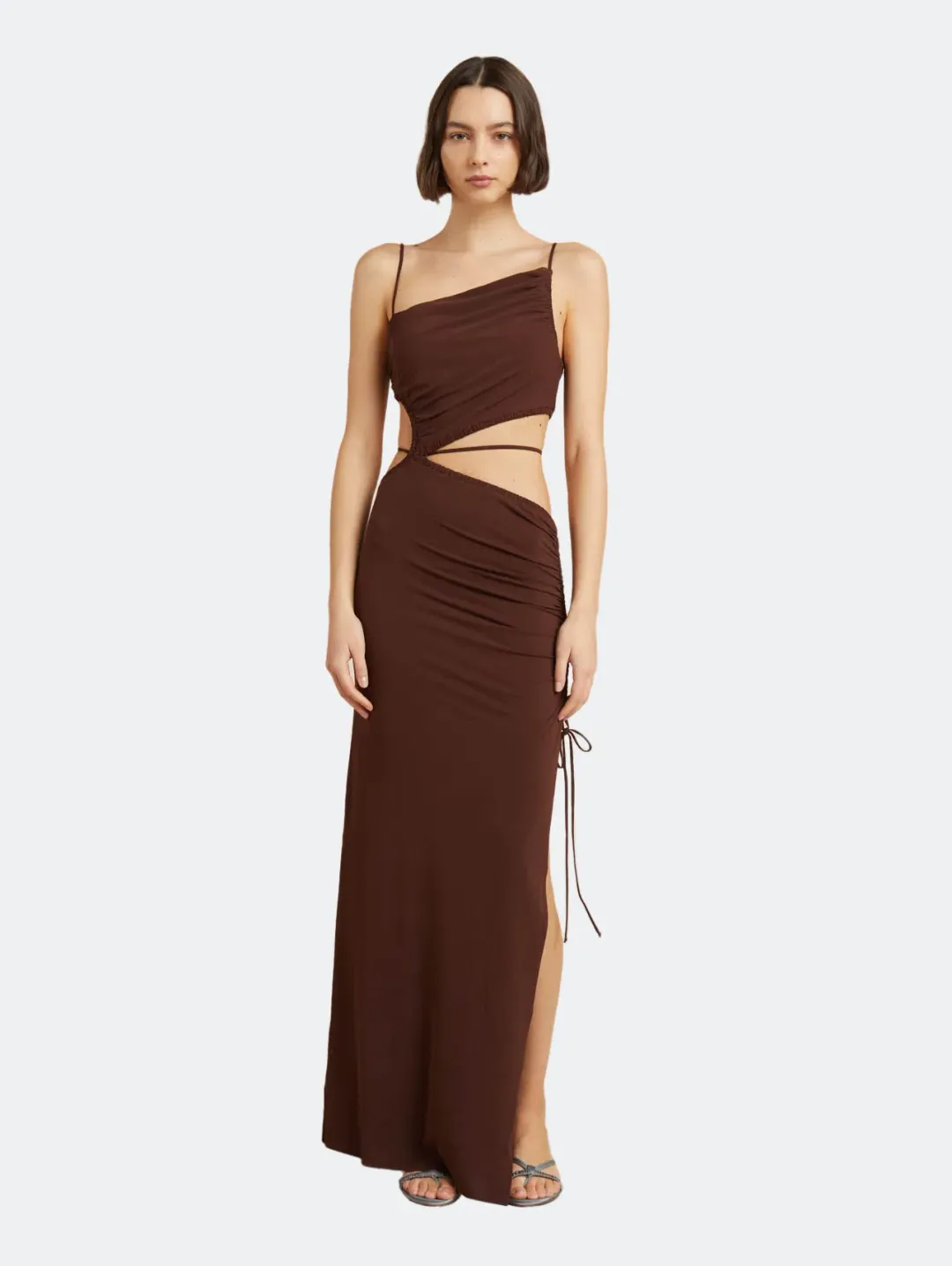 Bec & Bridge Dilkon Maxi Dress Brown Size AU 6  for rent on The Volte - main image