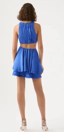 Aje Holt Cut Out Ring Mini Dress in Marine Blue Size 10 / M for rent on The Volte - image 3