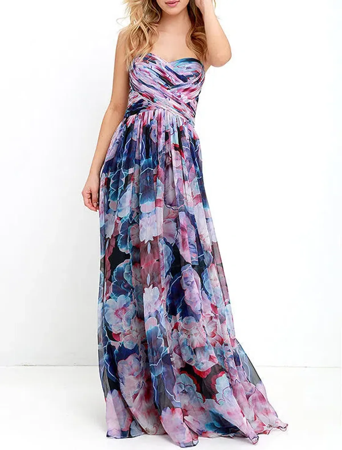 Bariano Strapless Maxi Dress Floral Size 16 for rent on The Volte - main image