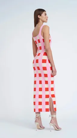 By Johnny Cora Check Knit Midi Dress Multi Size XS / Au 6 for rent on The Volte - image 2