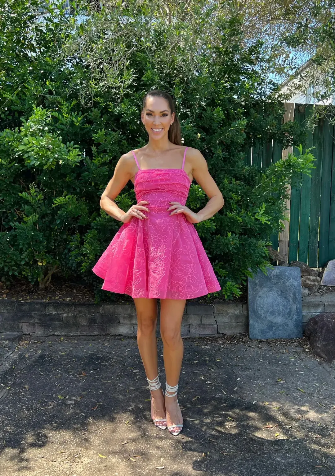 AJE Evangeline Cornelli Mini Dress Protea Pink Size 8 for rent on The Volte - main image