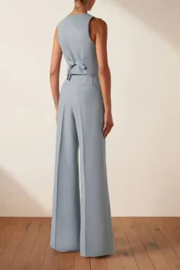 Shona Joy Irena Vest and Pants Set Chalk Blue Size 6  for rent on The Volte - image 2
