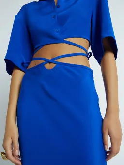 Christopher Esber Loophole Tie Skirt and Top Set Cobalt Size 6 for rent on The Volte - image 4