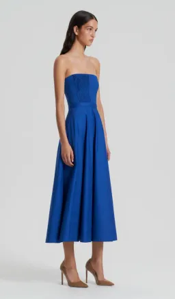 Scanlan Theodore Parachute Bustier Dress Midi Blue Size 10 for rent on The Volte - image 4