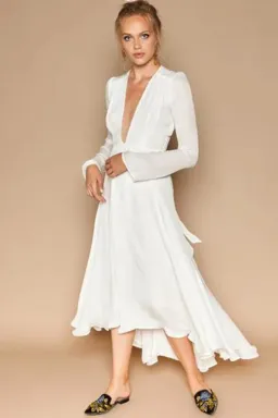 Stone Cold Fox Nico White Silk Dress White Size AU 8 for rent on The Volte - image 1
