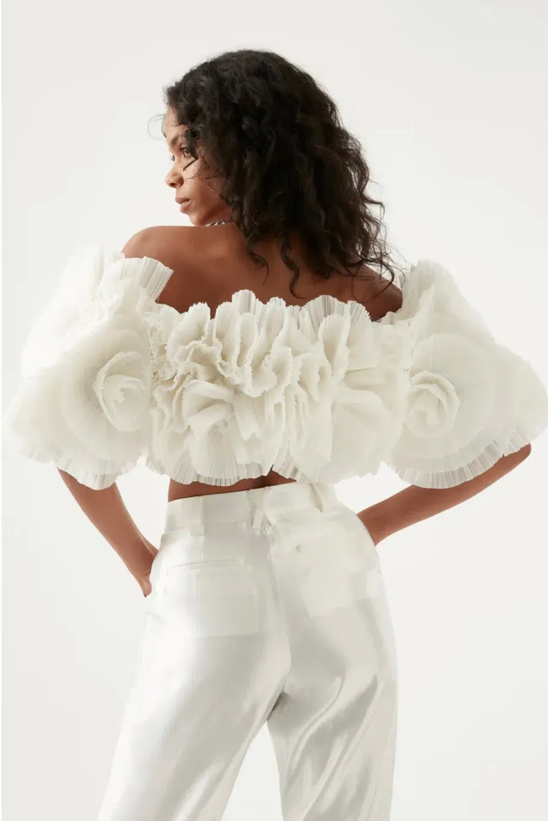 Aje Expressive Pleated Top White Size AU 14 for rent on The Volte - main image