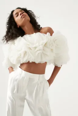 Aje Expressive Pleated Top White Size AU 14 for rent on The Volte - image 1