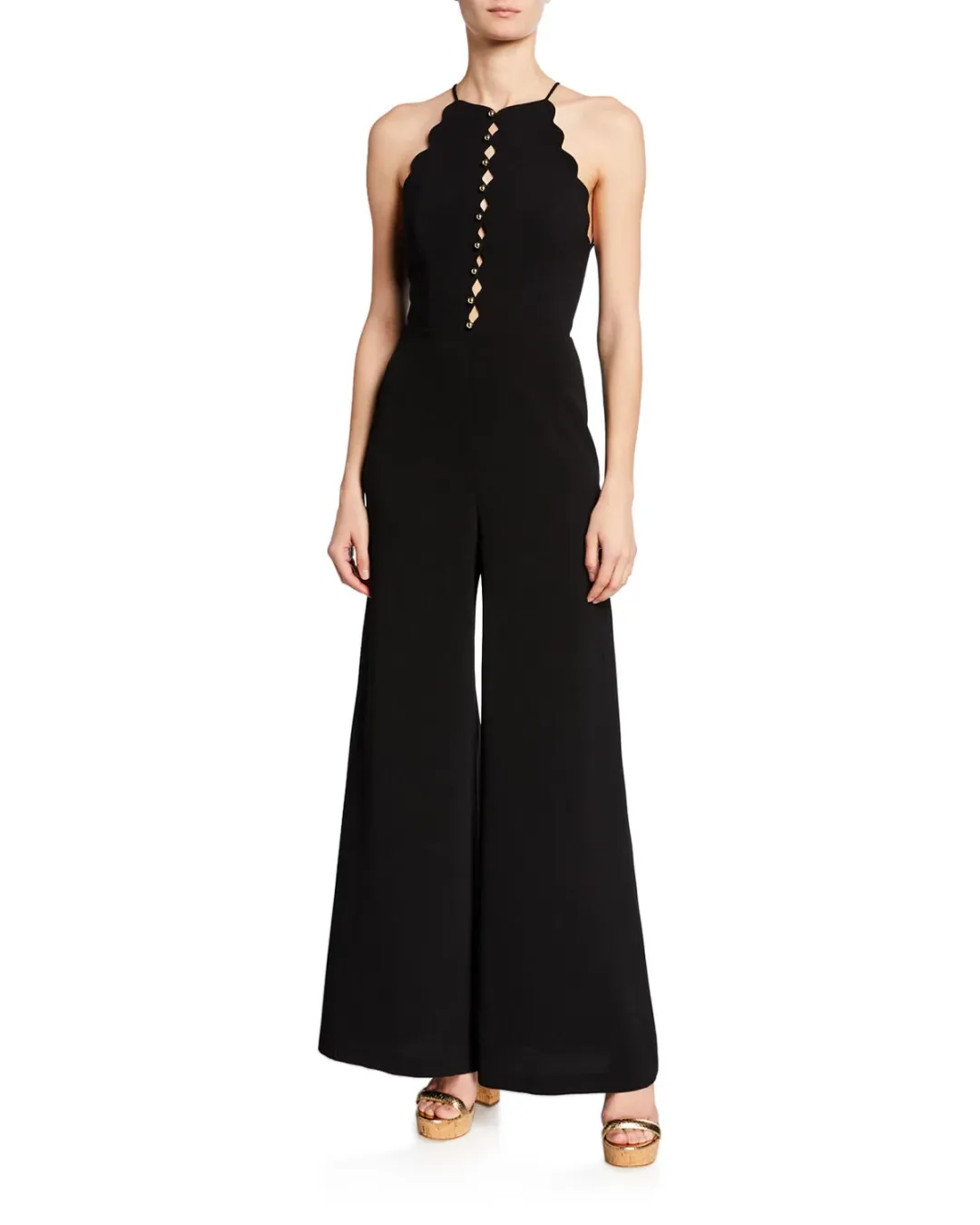 Zimmermann Scollop Edged Jumpsuit Black Size AU 8 for rent on The Volte - main image