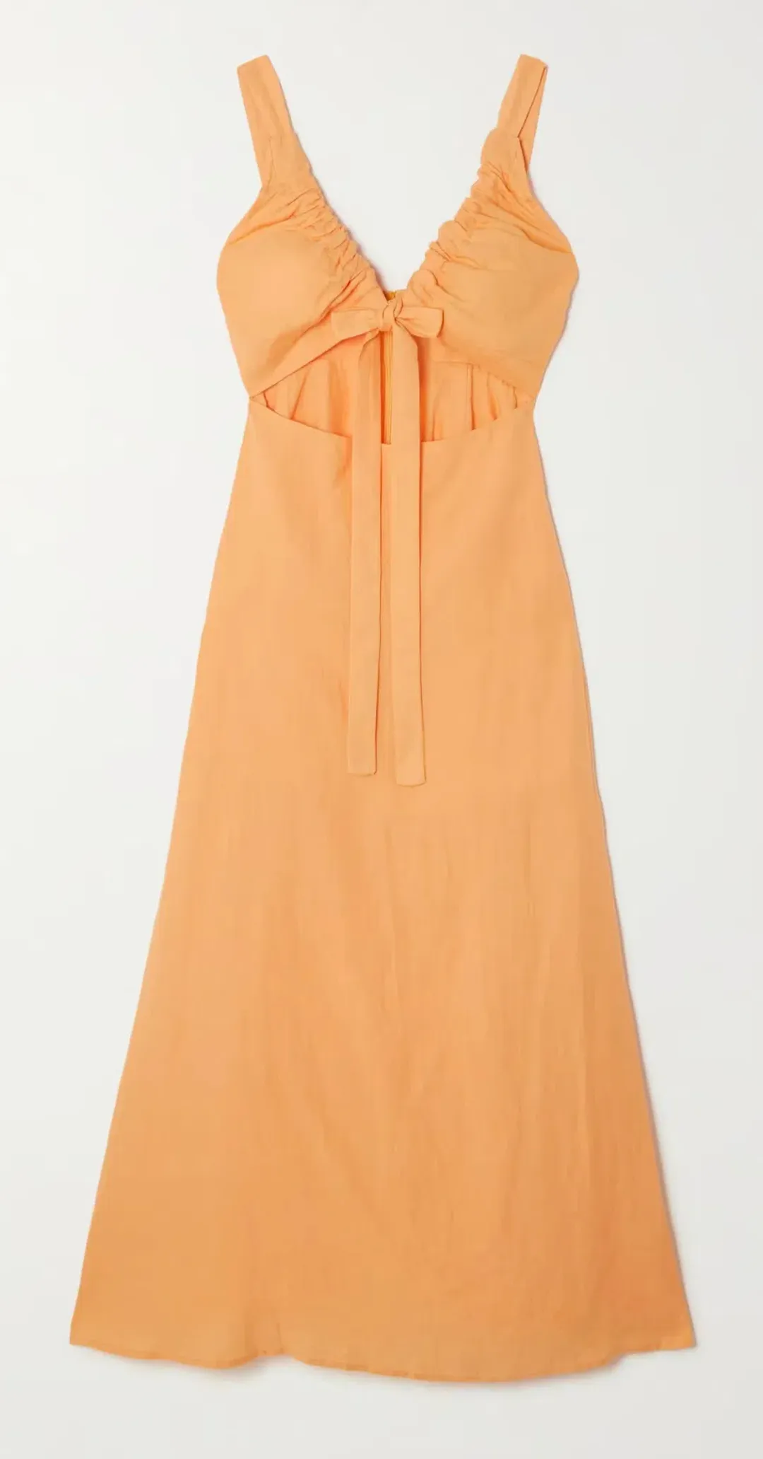 Bondi Born Tobgao Cutout Linen Maxi Dress Orange Size Small / AU 8 for rent on The Volte - main image