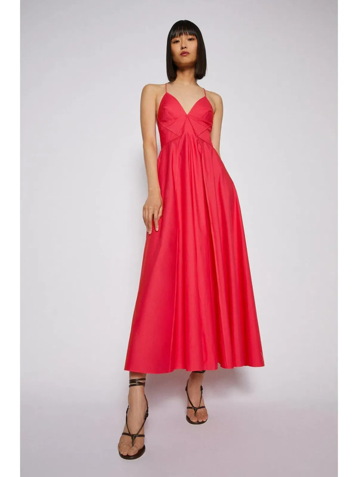 Scanlan Theodore Parachute Cotton Strappy Dress Maxi Fuschia Size AU 6 for rent on The Volte - main image