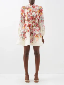 Zimmermann Wonderland Buttoned Mini Dress Floral Size 1 / Au 10 for rent on The Volte - image 1