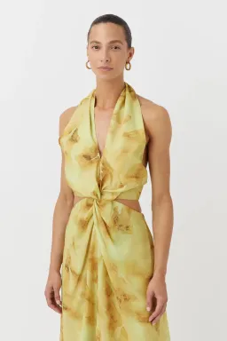 Camilla and Marc Koa Cocoon Maxi Dress Yellow Print Size 10 for rent on The Volte - image 4