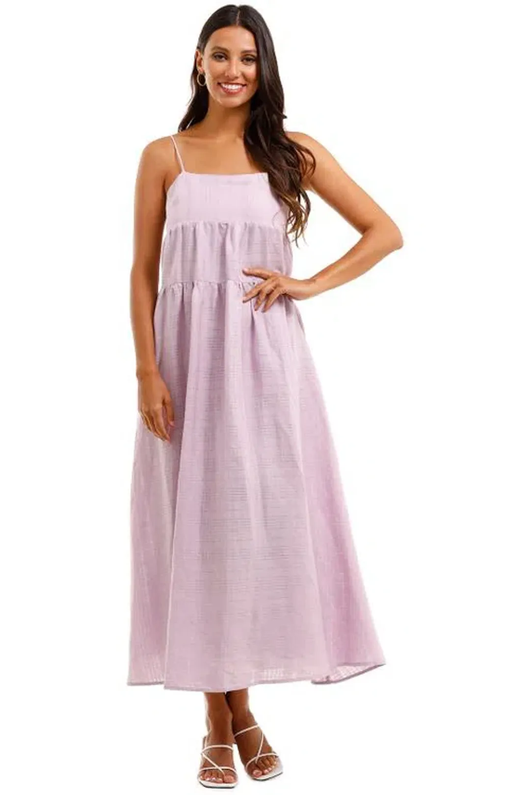 Country Road Textured Slip Maxi Dress Purple Size 14  for rent on The Volte - main image