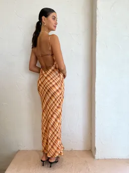 Bec & Bridge Soleil Slip Maxi Dress Orange Size 10  for rent on The Volte - image 5