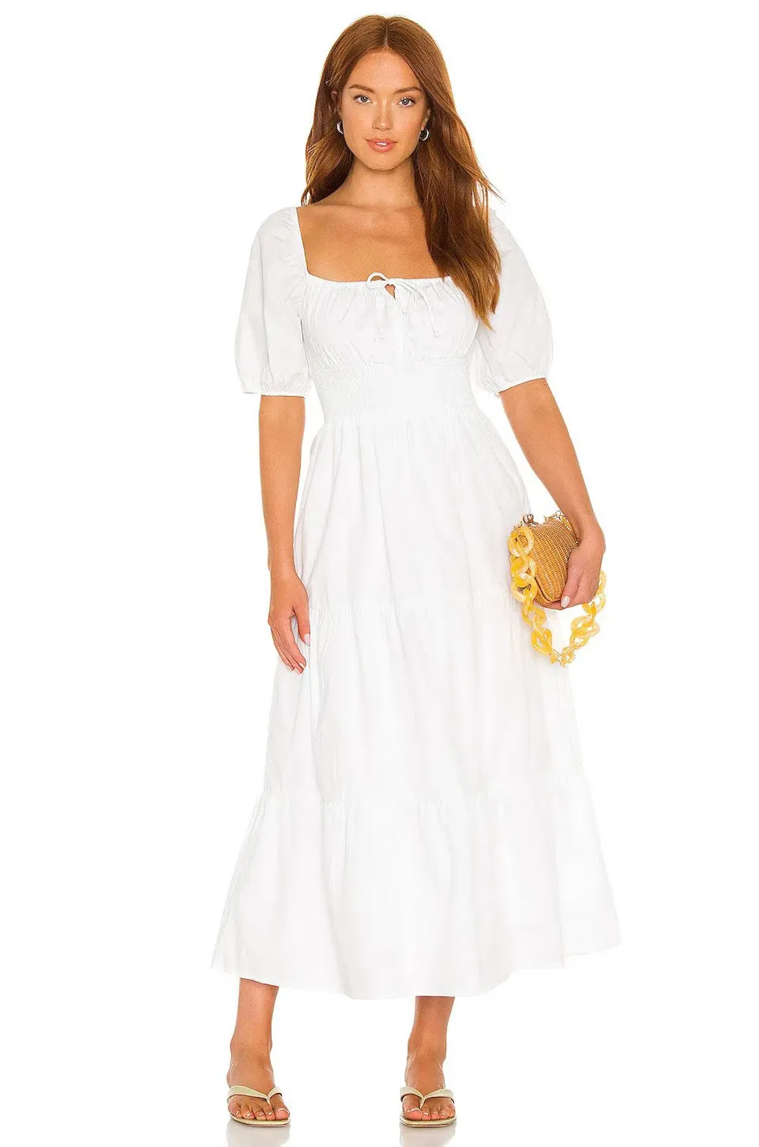 Faithful The Brand Rene Midi Dress White Size 12 for rent on The Volte - main image