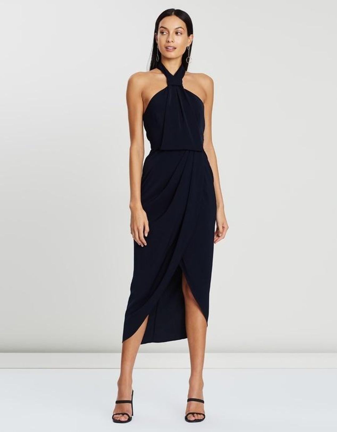 Shona Joy Knot Dress Navy Size 8 for rent on The Volte - main image