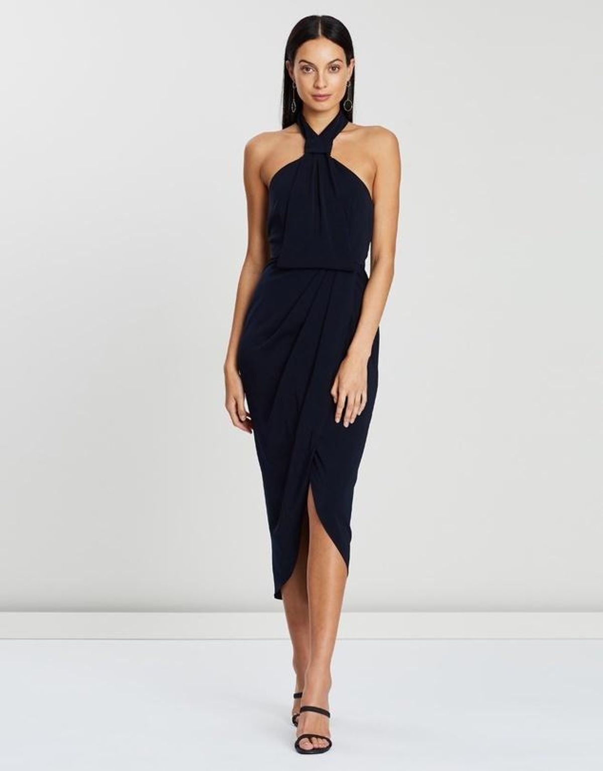 Shona Joy Knot Dress Navy Size 8 for rent on The Volte - main image